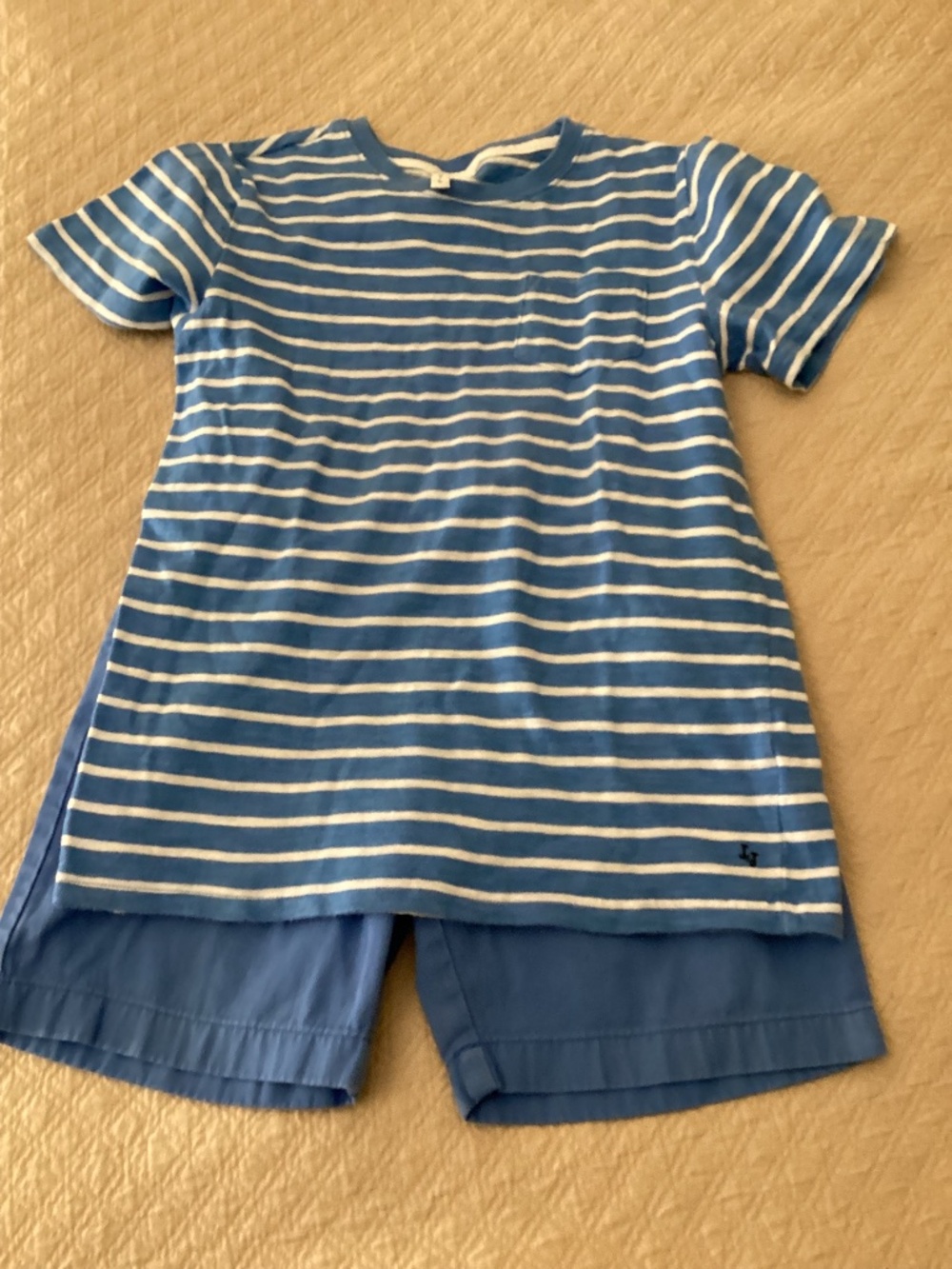 Janie and Jack size 12 tee and blue drawstring size 12 short